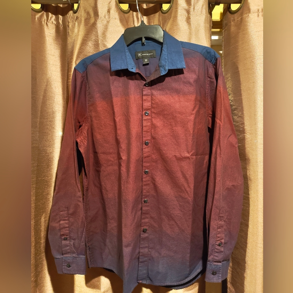 INC Men's Gradient Shirt - Red and Blue